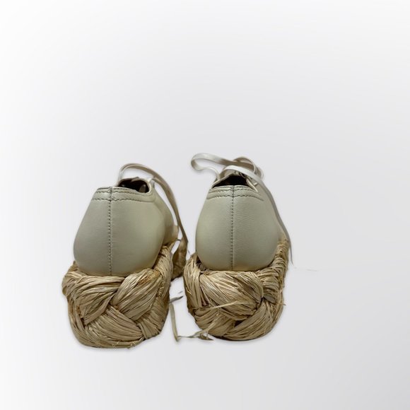 Iconic Clergerie Size 40 Chic Leather Lace-Up Espadrille Flats with braided base - Picture 9 of 9